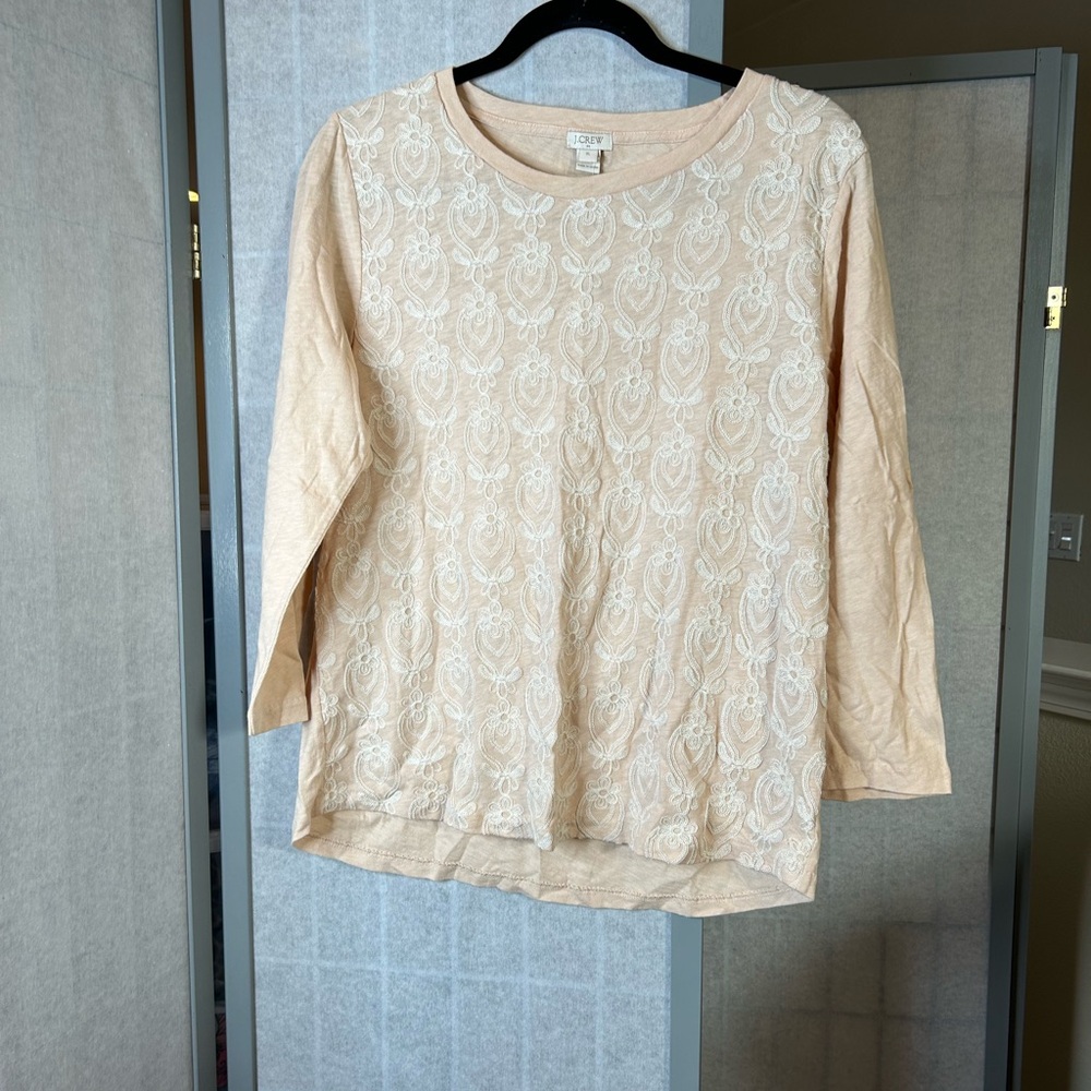 NWT J Crew cream 3/4 sleeve top